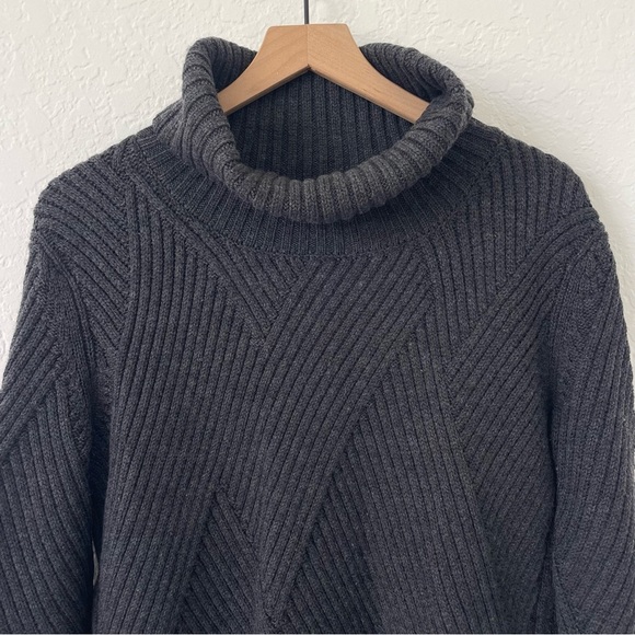 Rag Bone Merino Wool Sweater XXS Gray Ribbed Chunky Knit Cowl Neck Cozy Pullover - Picture 4 of 15